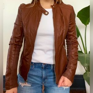 Express Brown faux leather jacket
